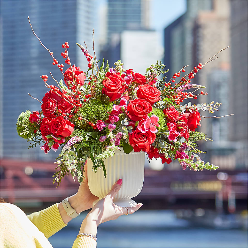Big Red Bow Bouquet – Moderna Flowers, Rosamond CA