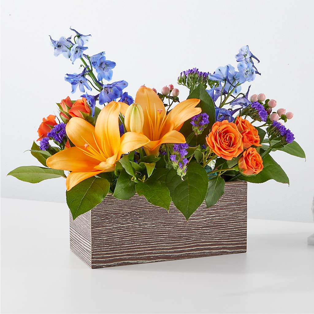 Radiant Citrus Box Bouquet – Moderna Flowers, Rosamond CA