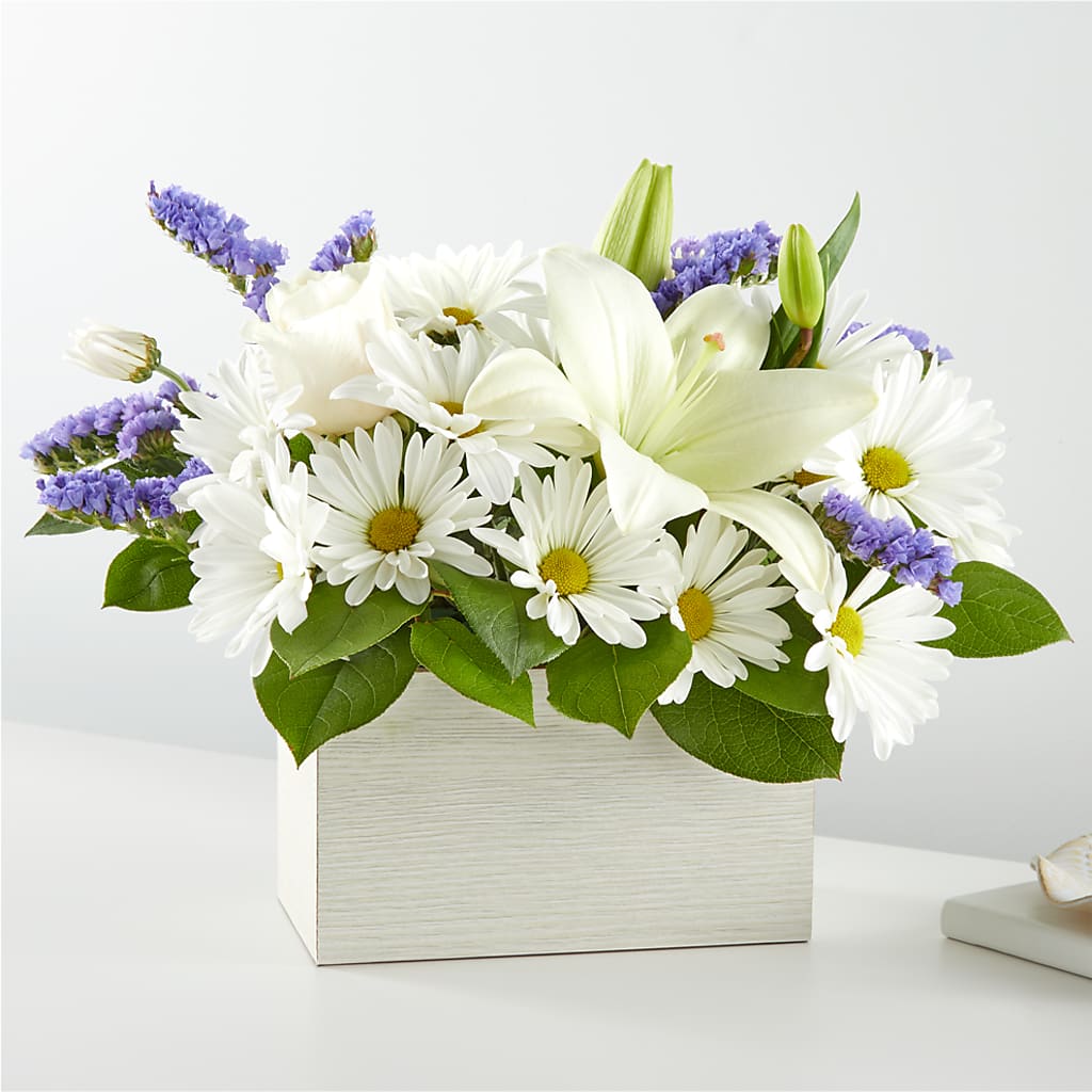 Beyond Blue Box Bouquet – Moderna Flowers, Rosamond CA