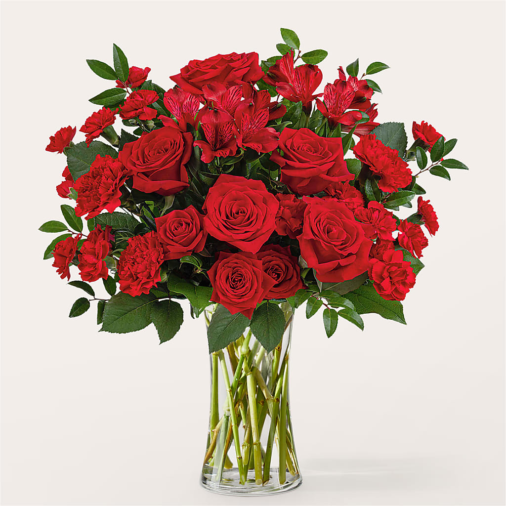 Brilliant Ruby Bouquet – Moderna Flowers, Rosamond CA
