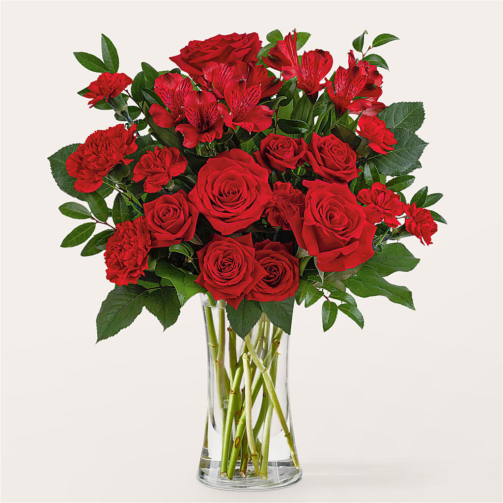 Brilliant Ruby Bouquet – Moderna Flowers, Rosamond CA