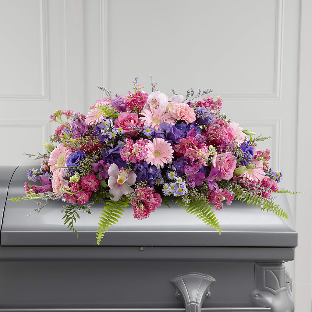 Glorious Garden Casket Spray – Moderna Flowers, Rosamond CA