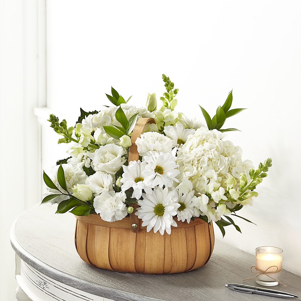 Pure Ivory Basket – Moderna Flowers, Rosamond CA