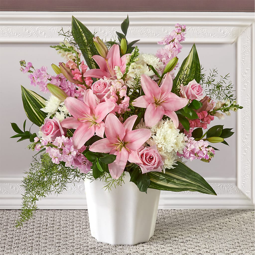 Simply Serene Floor Basket – Moderna Flowers, Rosamond CA