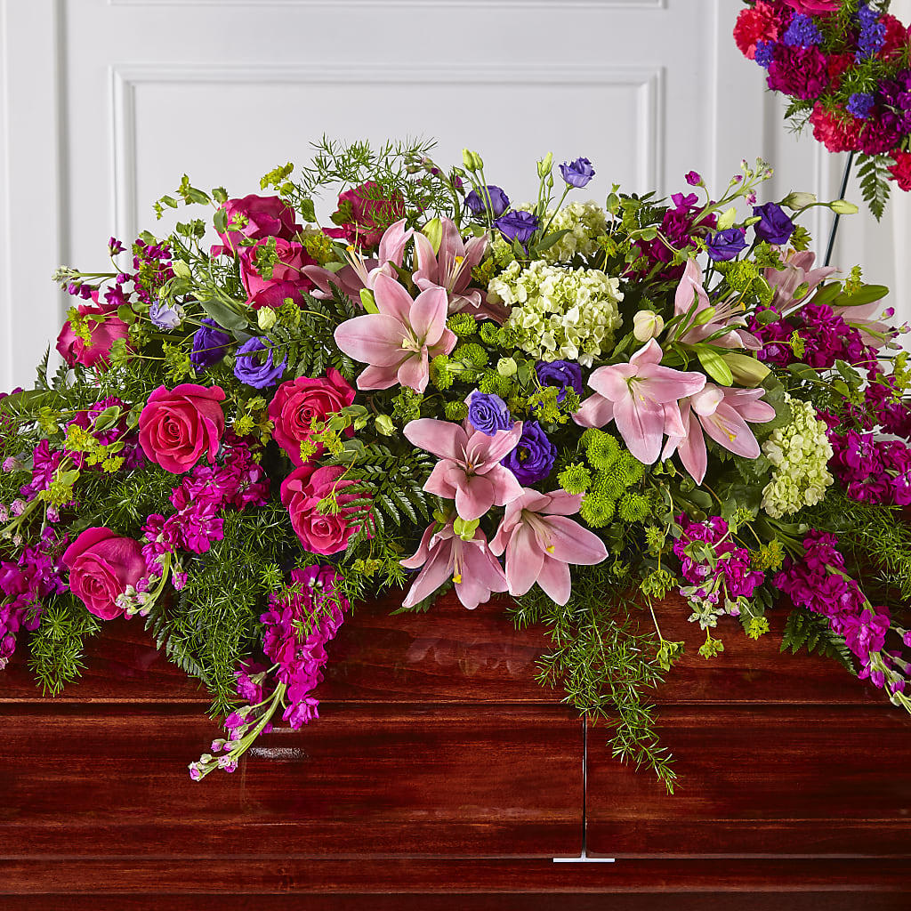 Radiant Tribute Casket Spray – Moderna Flowers, Rosamond CA