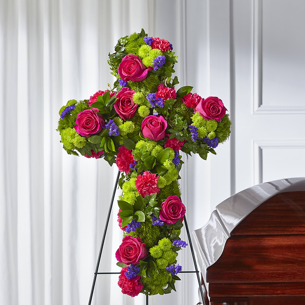 Tribute Rose Floral Cross – Moderna Flowers, Rosamond CA