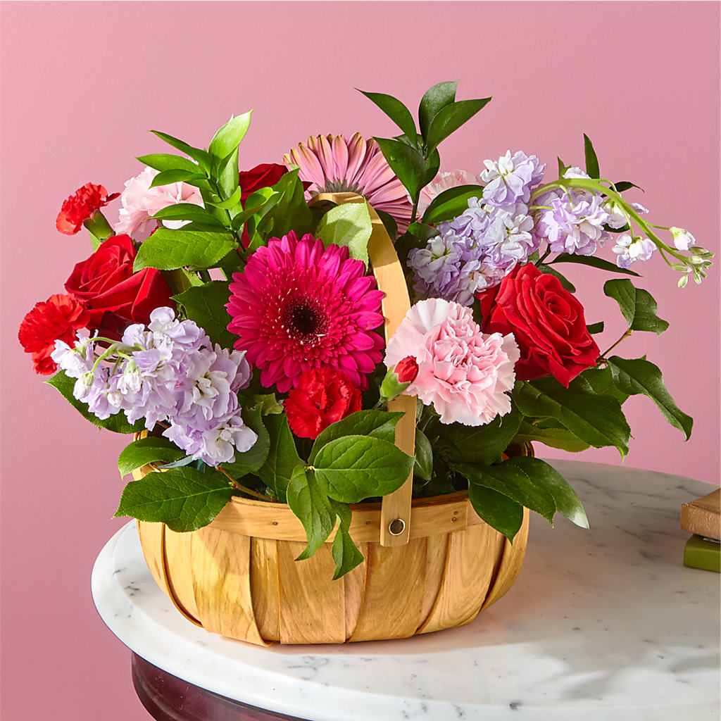 Pink Picnic Basket – Moderna Flowers, Rosamond CA