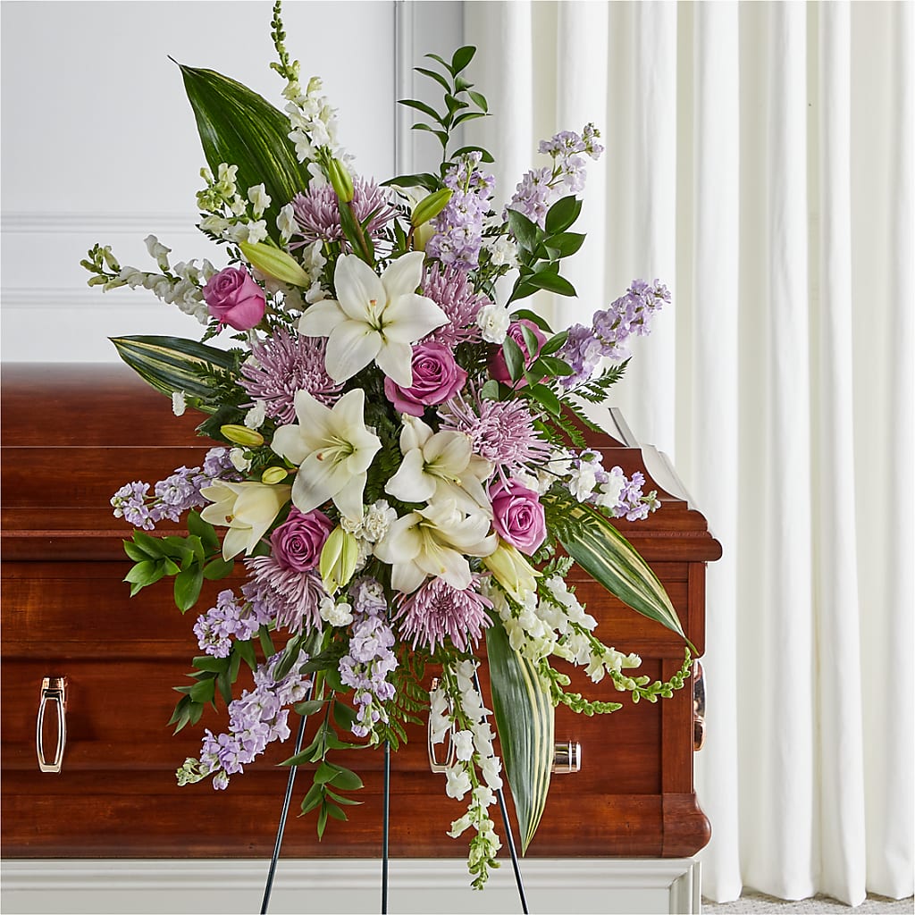 Grateful Hearts Standing Spray – Moderna Flowers, Rosamond CA