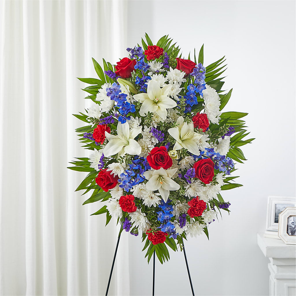 Cherished Service Standing Spray – Moderna Flowers, Rosamond CA