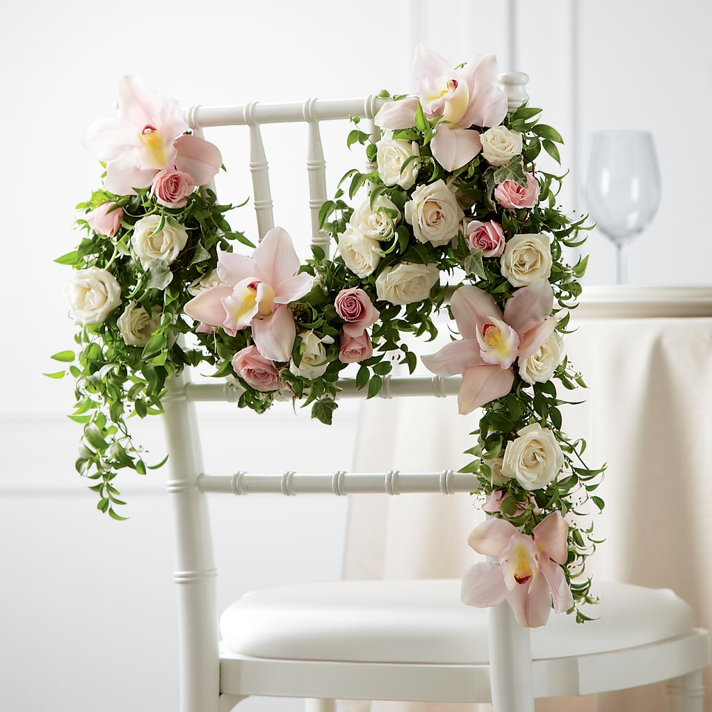Orchid Rose Chair Décor – Moderna Flowers, Rosamond CA