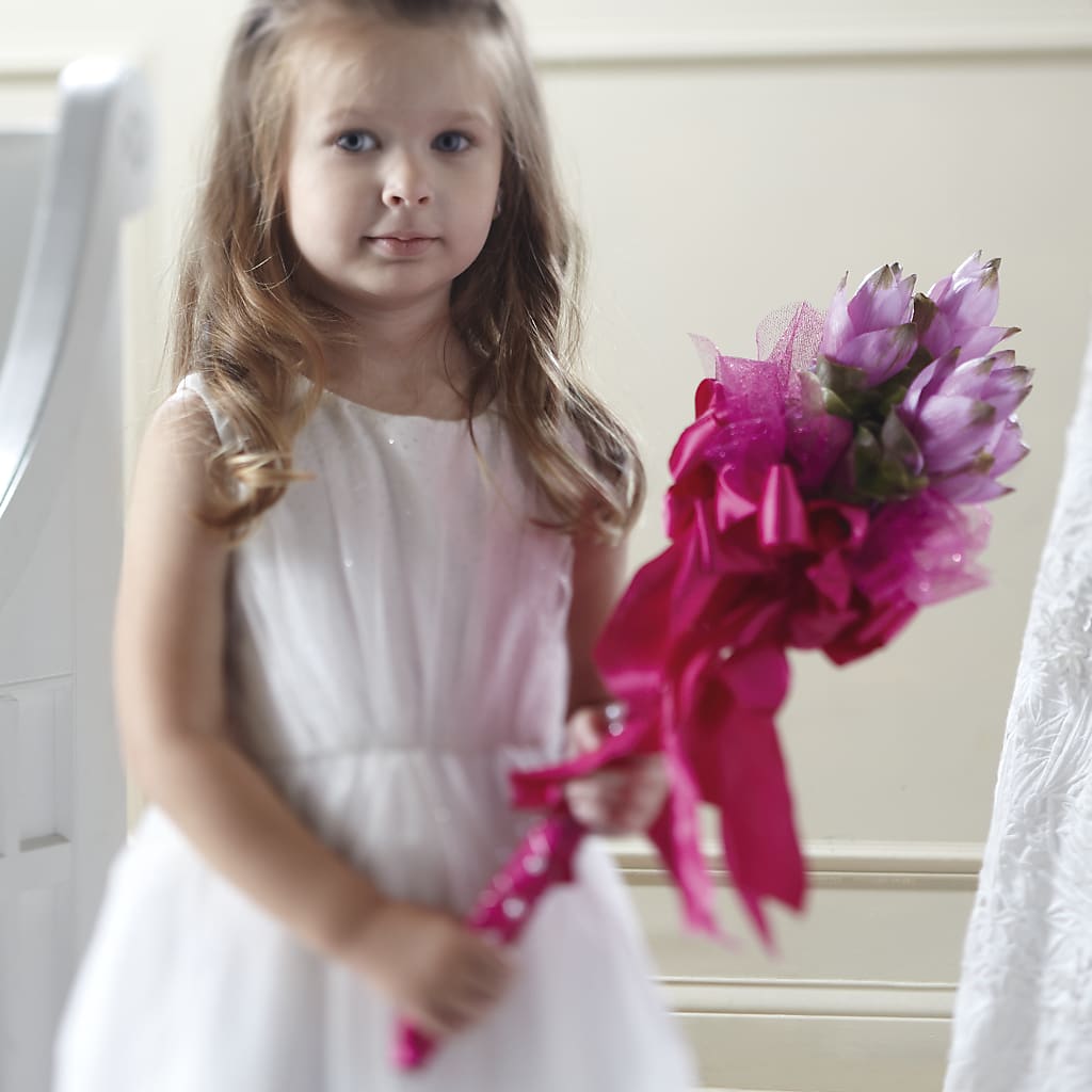 Sparkle Pink Flower Girl Bouquet – Moderna Flowers, Rosamond CA