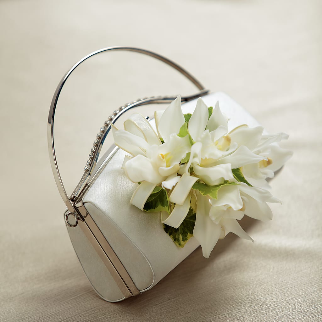 White Purse Decor – Moderna Flowers, Rosamond CA