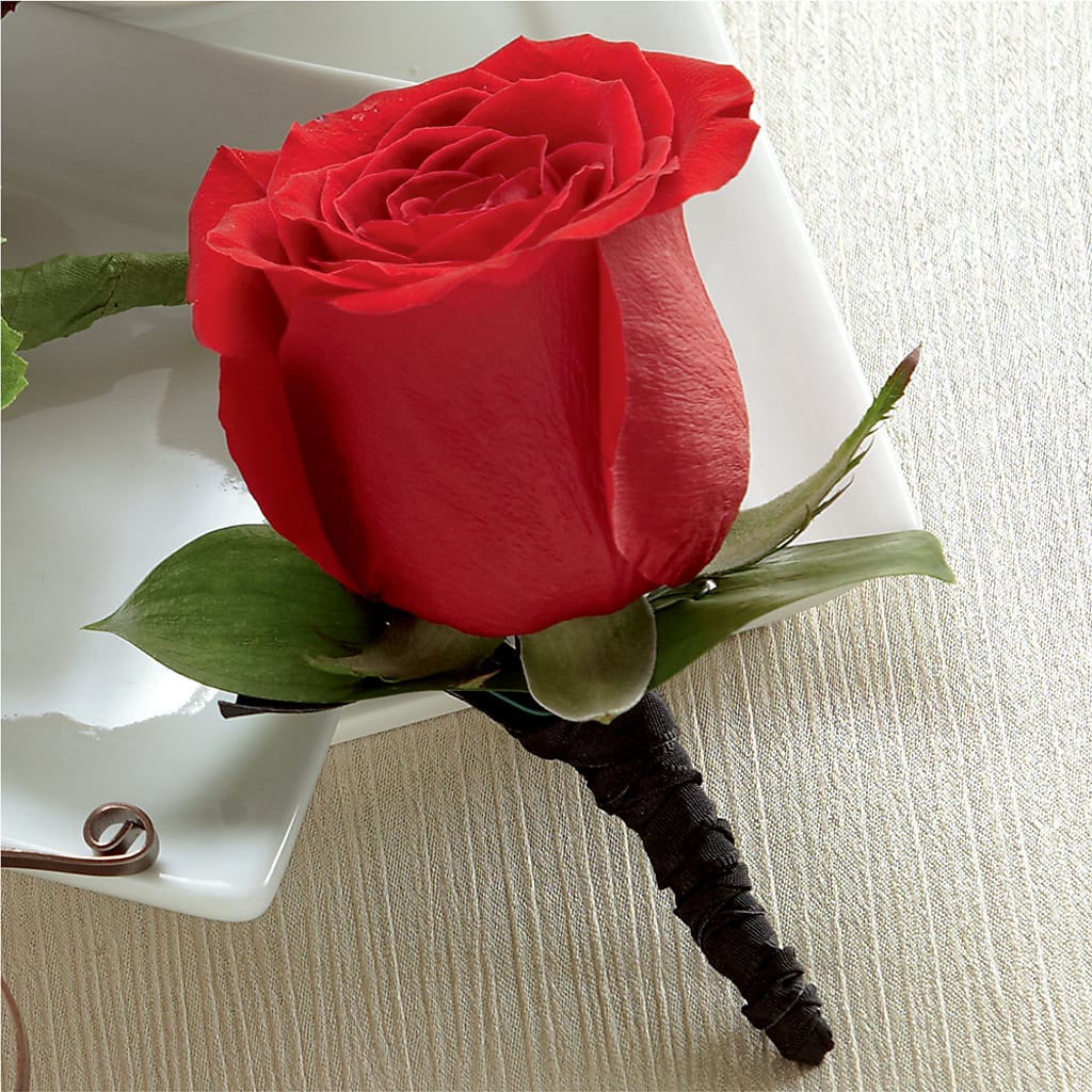 Red Rose Boutonniere – Moderna Flowers, Rosamond CA