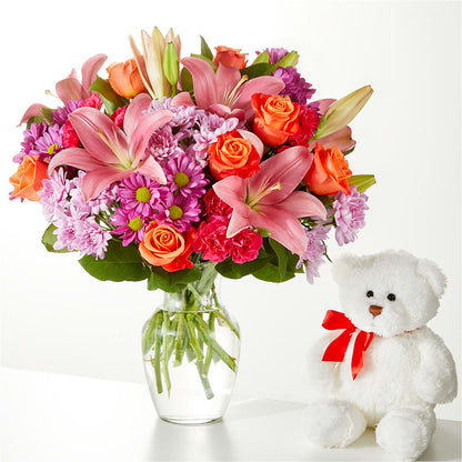 One and Only Bouquet and Bear Bundle –  Moderna Flowers, Rosamond CA