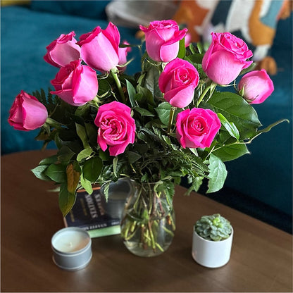 Long Stem Pink Rose Bouquet –  Moderna Flowers, Rosamond CA