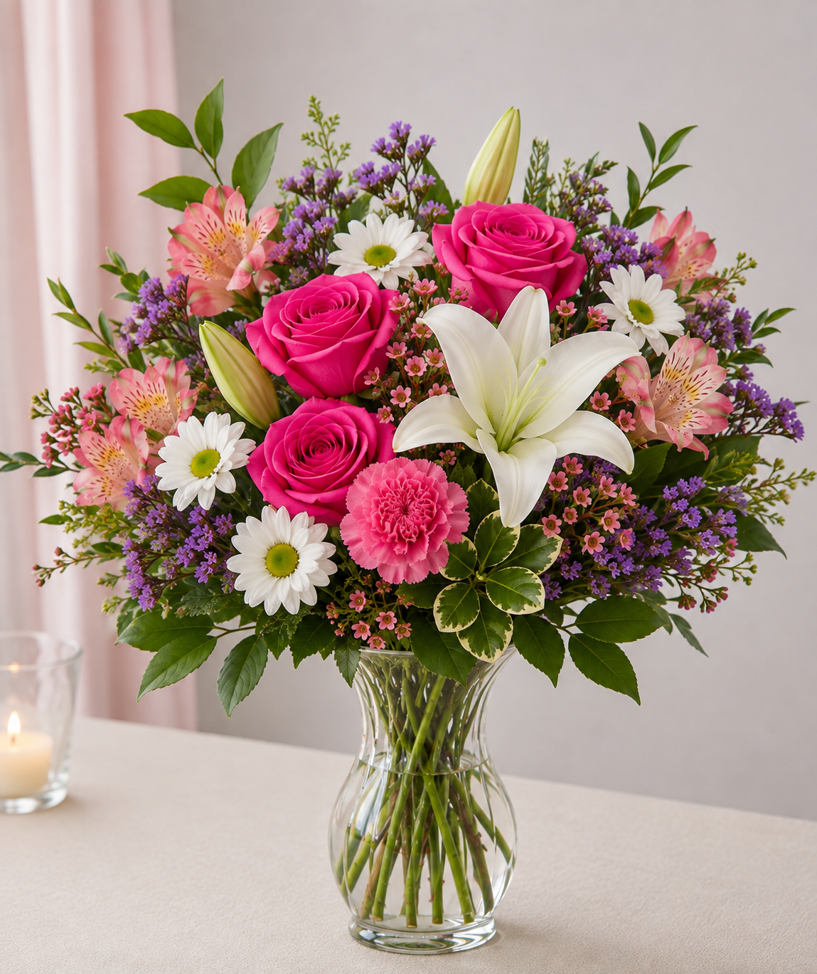 Radiant Pink Rose Bouquet –  Moderna Flowers, Rosamond CA