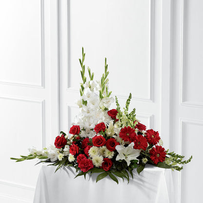 Crimson & White Arrangement –  Moderna Flowers, Rosamond CA