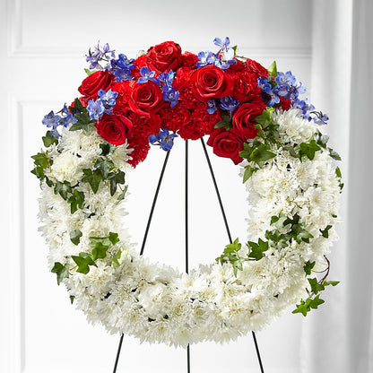 Patriotic Passion Wreath –  Moderna Flowers, Rosamond CA