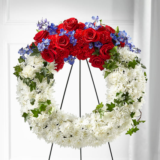 Patriotic Passion Wreath –  Moderna Flowers, Rosamond CA