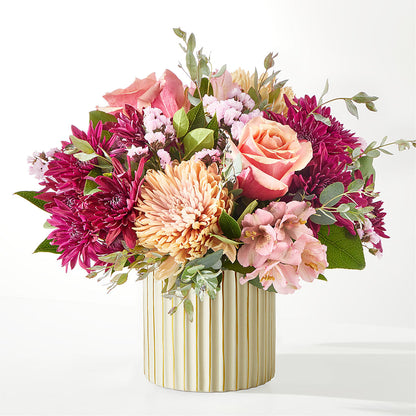 Berry Cobbler Bouquet with Ivory Vase –  Moderna Flowers, Rosamond CA