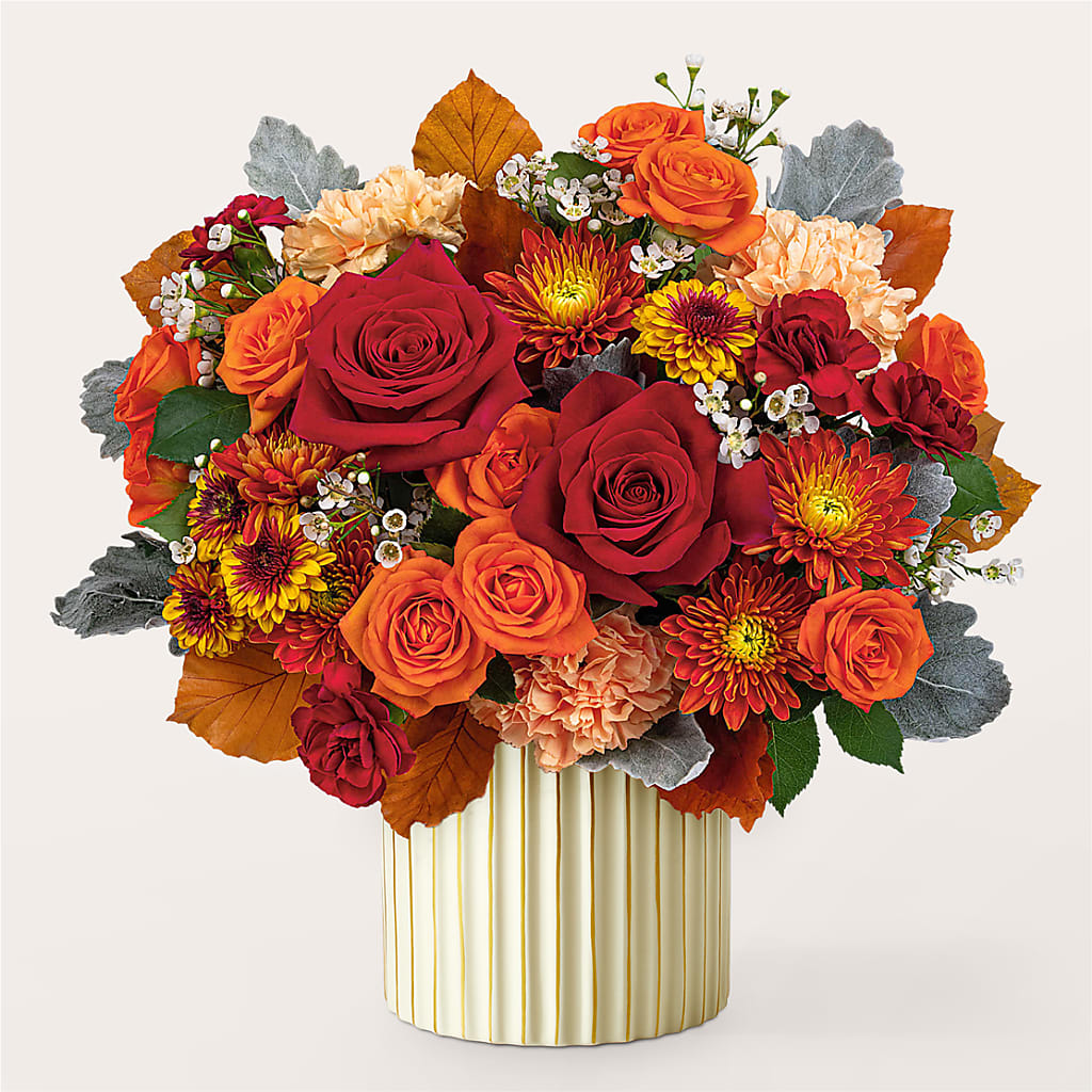 Merlot Bouquet with Ivory Vase –  Moderna Flowers, Rosamond CA