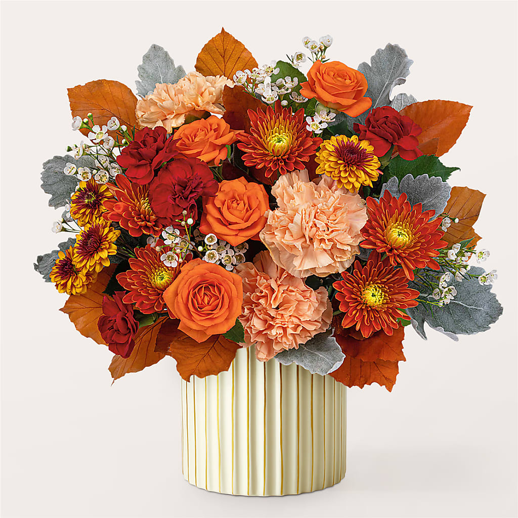 Merlot Bouquet with Ivory Vase –  Moderna Flowers, Rosamond CA