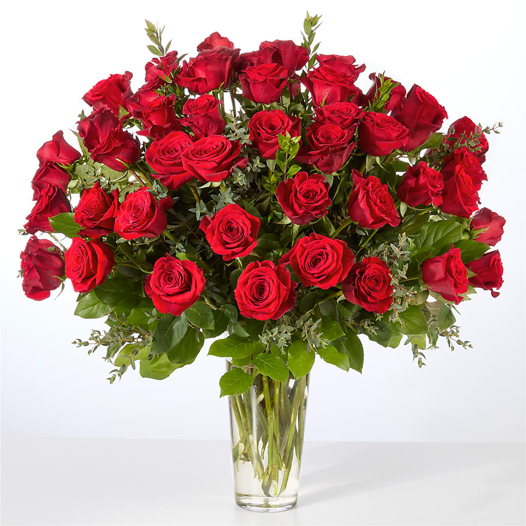 Forever Yours Fifty Stem Red Rose Bouquet –  Moderna Flowers, Rosamond CA