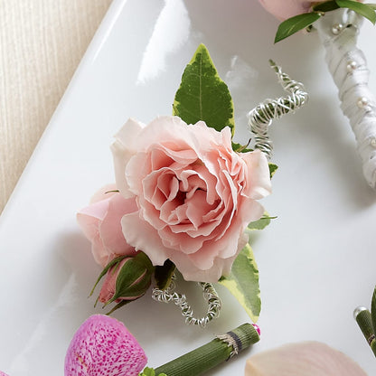 Pink Spray Rose Boutonniere –  Moderna Flowers, Rosamond CA