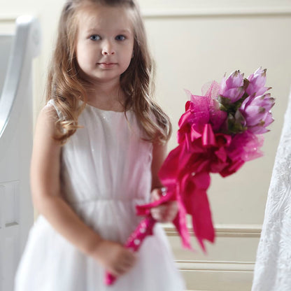 Sparkle Pink Flower Girl Bouquet –  Moderna Flowers, Rosamond CA